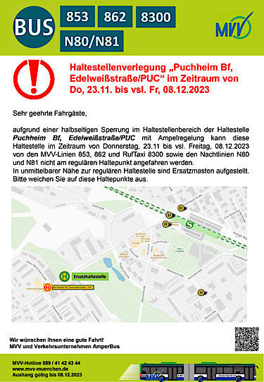 Plakat der Fahrgastinformation Plakat der Fahrgastinformation